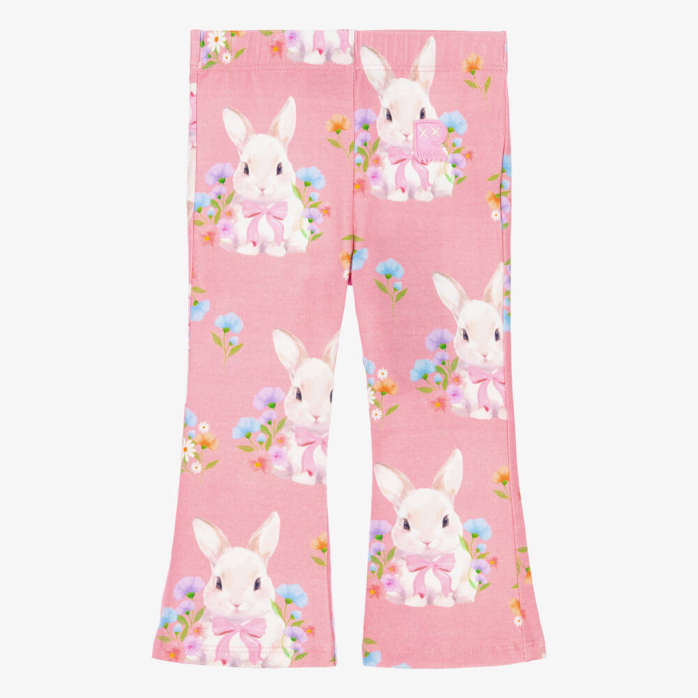 Rock Your Baby-Baby Girls Pink Cotton Bunny Print Leggings | Childrensalon