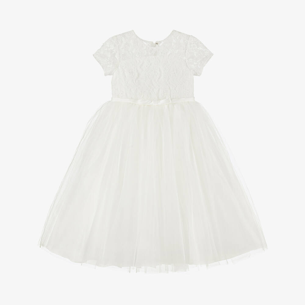 Sarah Louise-Girls Ivory Lace & Tulle Dress  | Childrensalon
