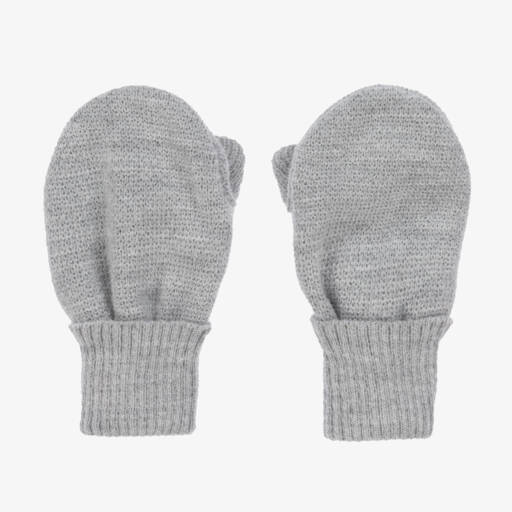 Sätila of Sweden-Grey Twiddle Knitted Baby Mittens | Childrensalon