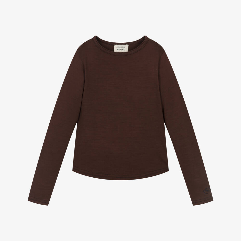 Smalls Merino-Chocolate Brown Ultrafine Merino Wool Top | Childrensalon