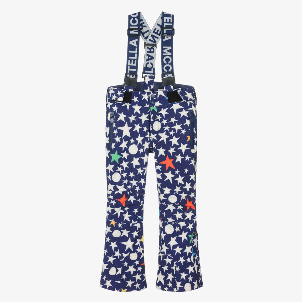 Stella McCartney Kids-Navy Blue Star Print Ski Trousers | Childrensalon