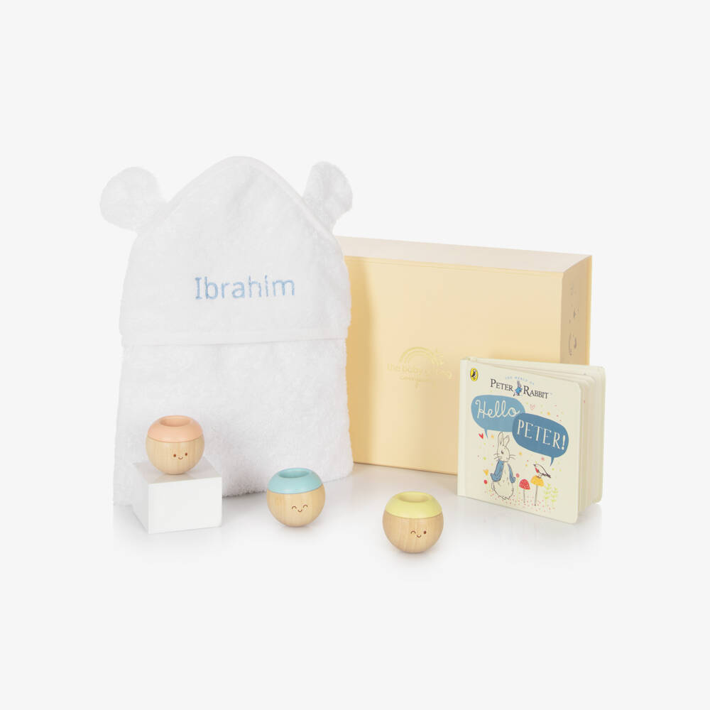 The Baby Gifting Company-Blue Playtime Tales Personalised Baby Gift Set | Childrensalon