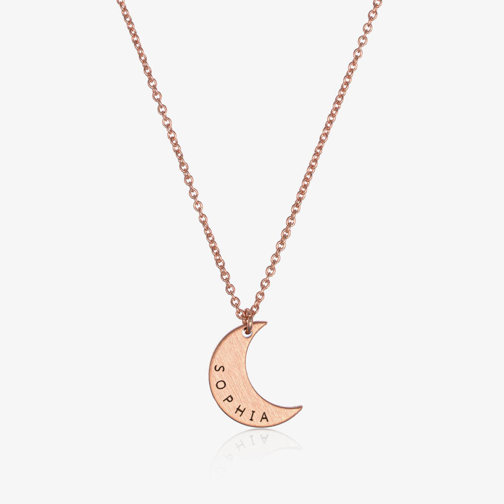 Treat Republic-Personalised Rose Gold Plated Moon Necklace (46cm) | Childrensalon