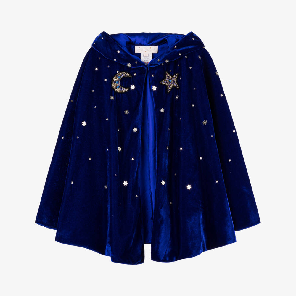 Tutu du Monde-Girls Blue Velvet Wizard Cape | Childrensalon