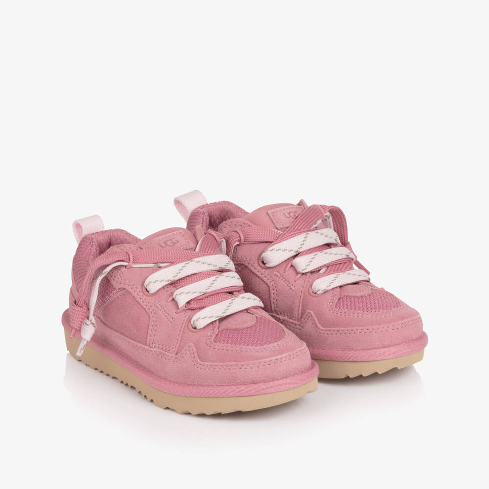 UGG-Girls Pink Suede Leather Lo Lowmel Trainers | Childrensalon