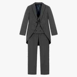 Varones One-Boys Grey Tailcoat Suit | Childrensalon